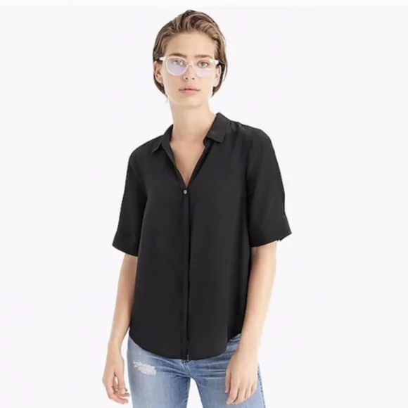 J. Crew Black Button Down Shirt - Picture 1 of 6